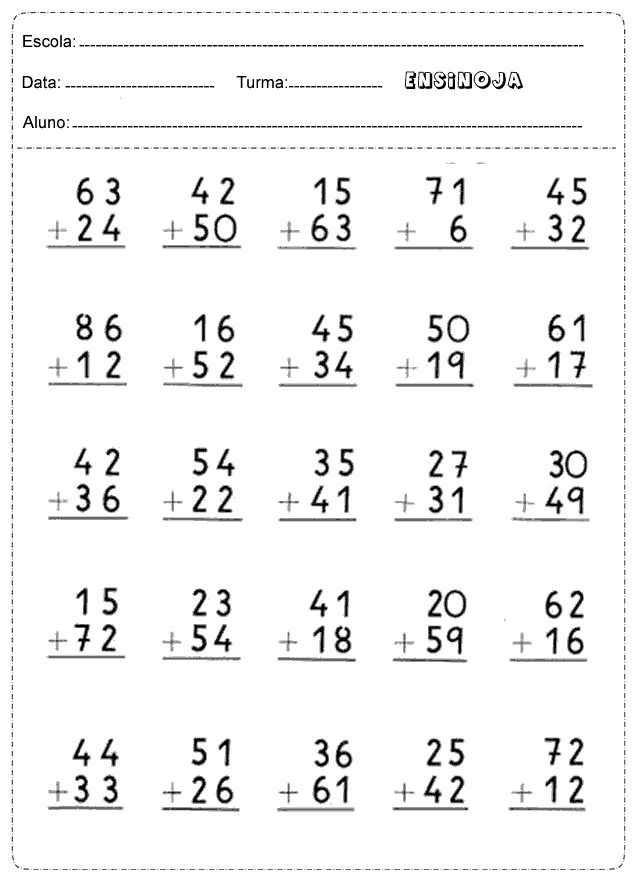 Atividade de matemática 2º ano do ensino fundamental