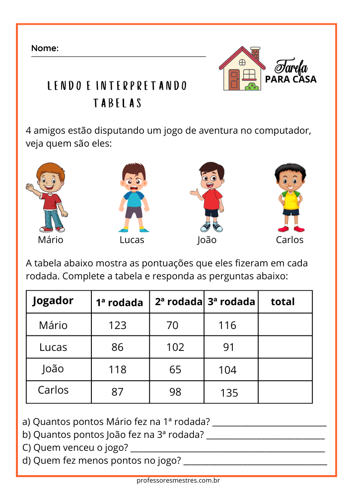 Atividades de matemática 5º ano do ensino fundamental